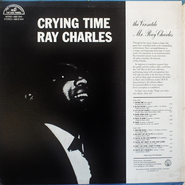 Ray Charles : Crying Time (LP, Album, Mono)