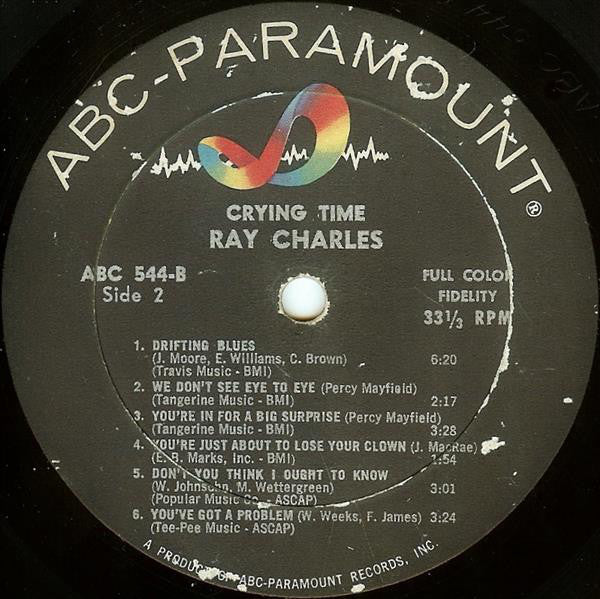 Ray Charles : Crying Time (LP, Album, Mono)