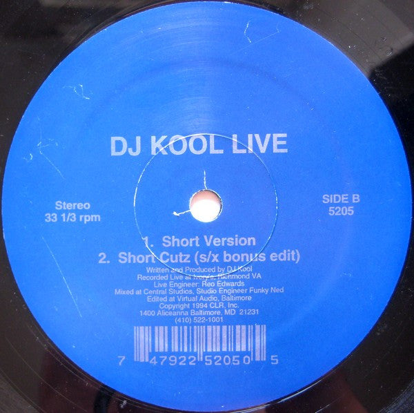 DJ Kool : Twenty Minute Workout (12")