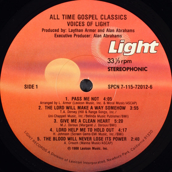 The Voices Of Light : All Time Gospel Classics Volume 1 (LP)