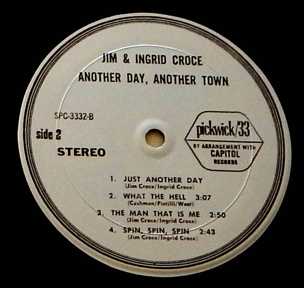 Jim & Ingrid Croce : Another Day, Another Town (LP, Album, RE)