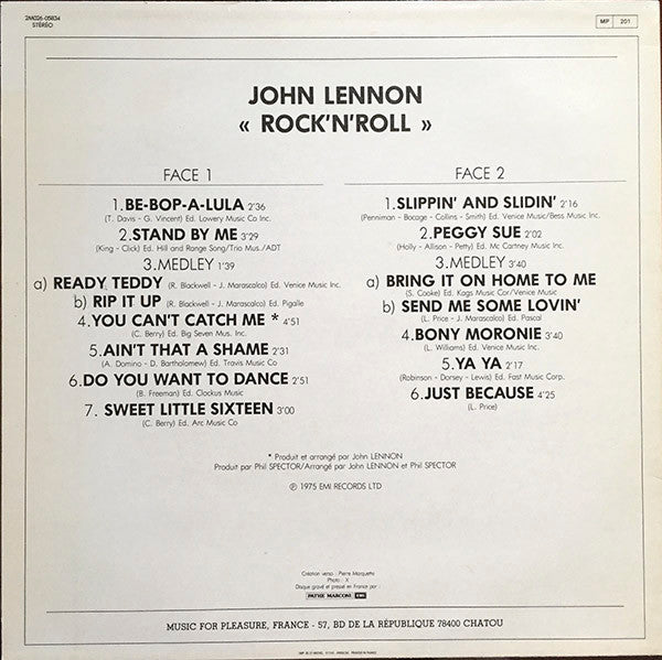 John Lennon : Rock 'N' Roll (LP, Album, RE)