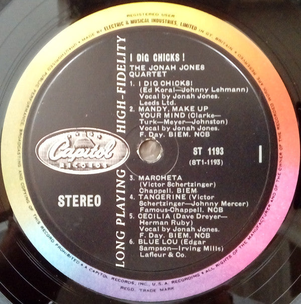 The Jonah Jones Quartet : I Dig Chicks! (LP, Album)