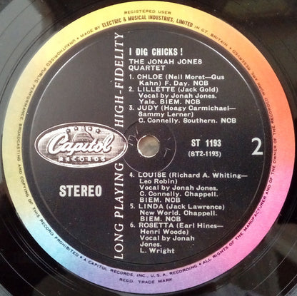 The Jonah Jones Quartet : I Dig Chicks! (LP, Album)