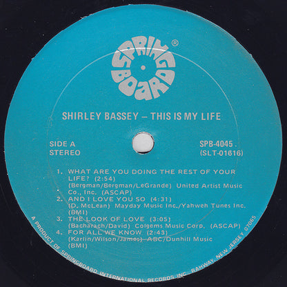Shirley Bassey : This Is My Life (LP, Comp)