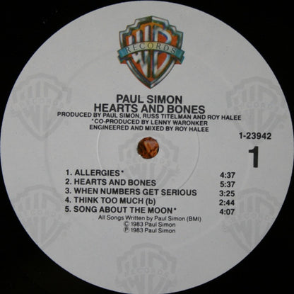 Paul Simon : Hearts And Bones (LP, Album, All)
