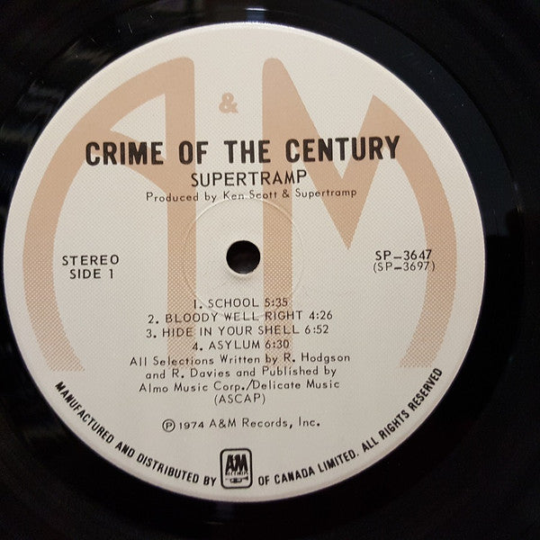 Supertramp : Crime Of The Century (LP, Album)