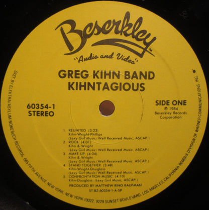 Greg Kihn Band : Kihntagious (LP, Album)