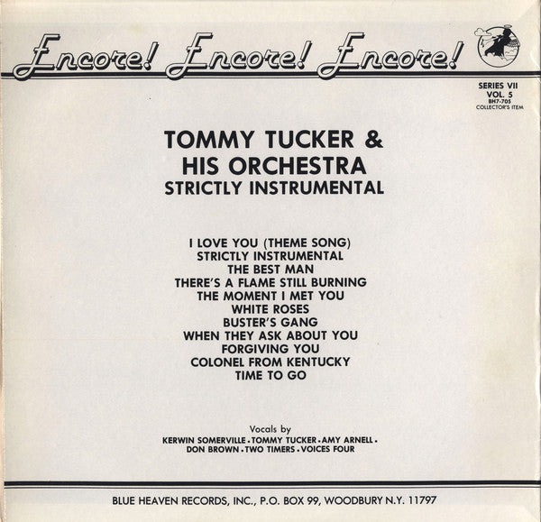 Tommy Tucker And His Orchestra : Strictly Instrumental (LP)