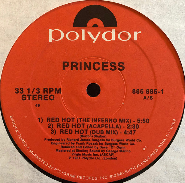Princess : Red Hot! (12", Single)