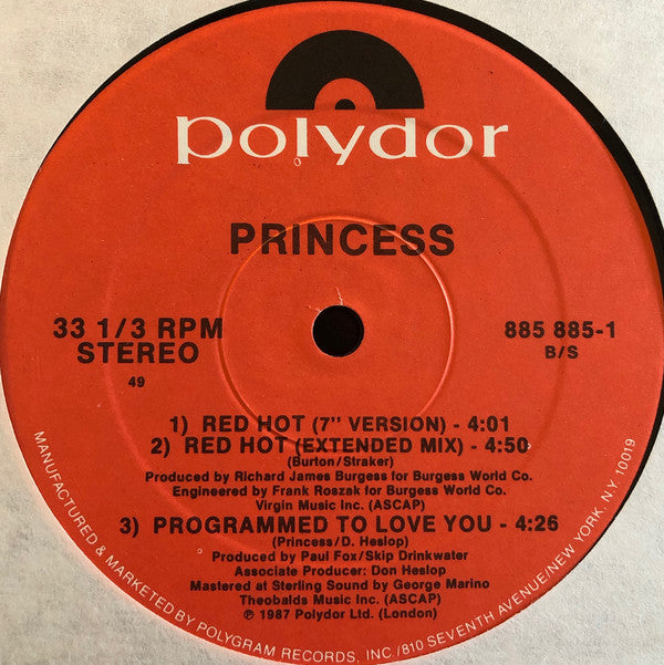 Princess : Red Hot! (12", Single)