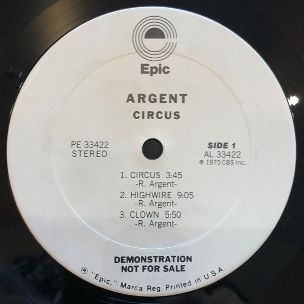 Argent : Circus (LP, Album, Promo)