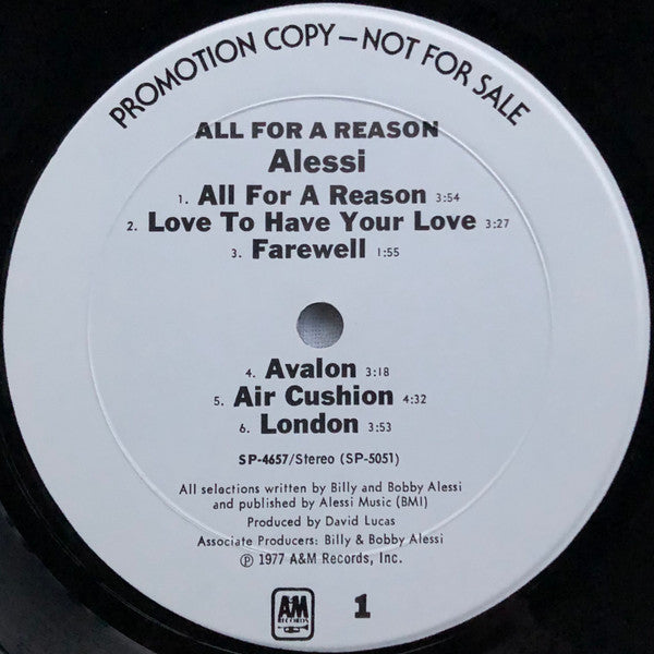 Alessi : All For A Reason (LP, Album, Promo, Mon)