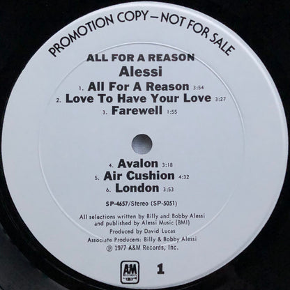 Alessi : All For A Reason (LP, Album, Promo, Mon)