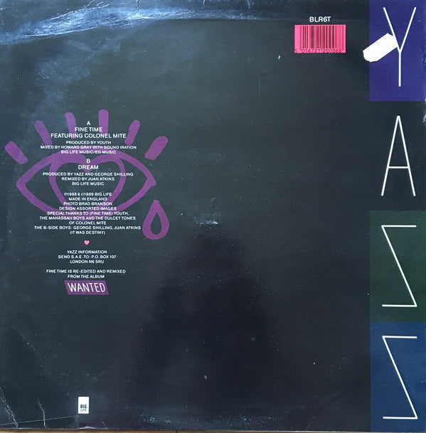 Yazz : Fine Time (12")