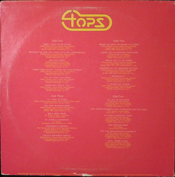 Four Tops : The Best Of The Four Tops (2xLP, Comp)