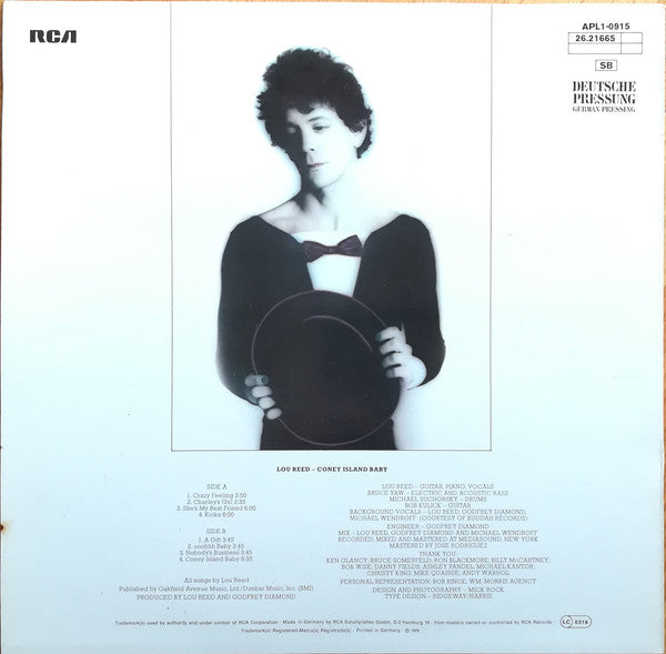 Lou Reed : Coney Island Baby (LP, Album, RP)