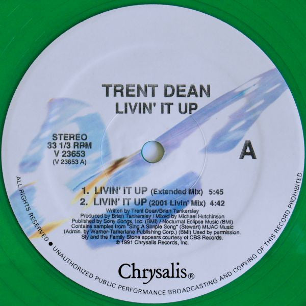 Trent Dean : Livin' It Up (12", Gre)