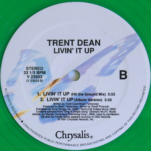 Trent Dean : Livin' It Up (12", Gre)