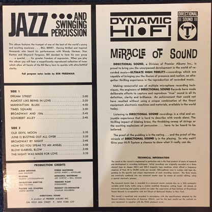 Bill Berry Quartet : Jazz & Swinging Percussion (LP, Album, Gat)