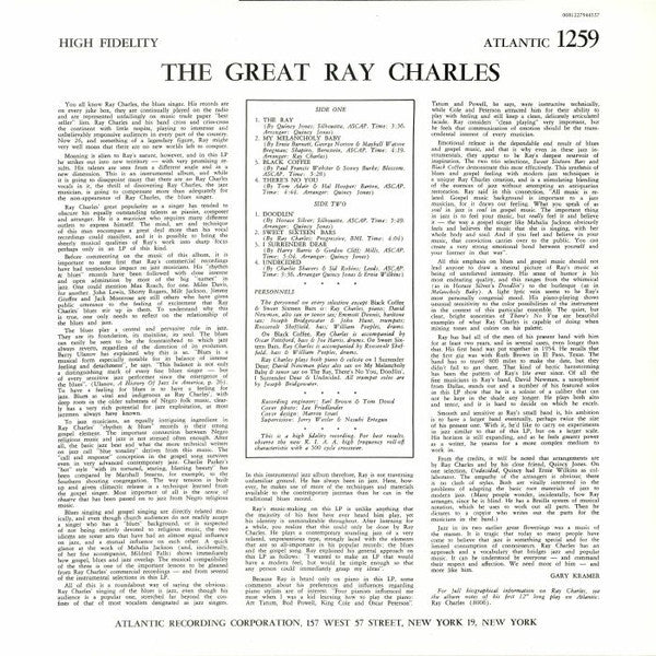 Ray Charles : The Great Ray Charles (LP, Album, Mono, RE, RM, 180)