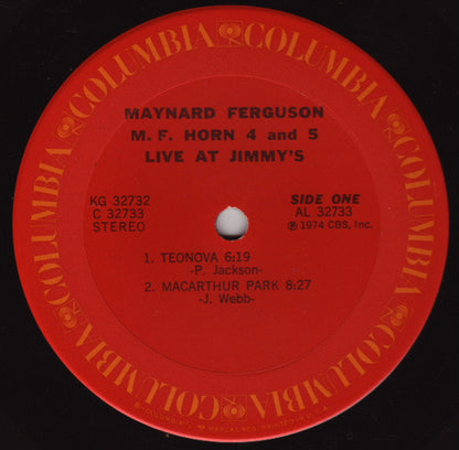 Maynard Ferguson : M.F. Horn 4&5: Live At Jimmy's (2xLP, Album)