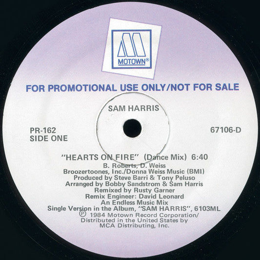 Sam Harris (2) : Hearts On Fire (12", Promo)