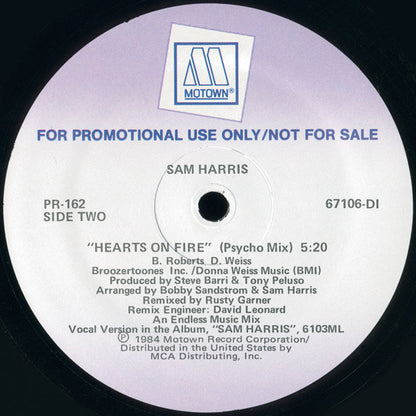 Sam Harris (2) : Hearts On Fire (12", Promo)