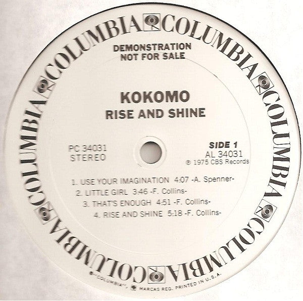 Kokomo : Rise And Shine! (LP, Album, Promo)