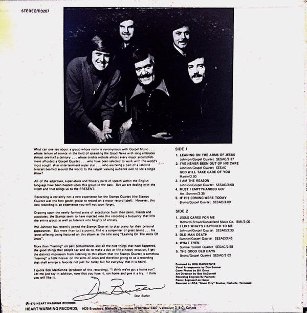 J.D. Sumner & The Stamps : Leaning On The Arms Of Jesus (LP, Album)