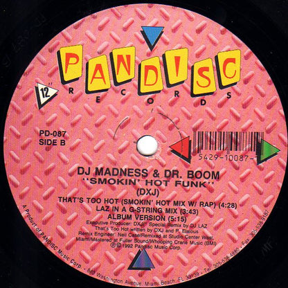DJ Madness & Dr. Boom : Smokin' Hot Funk (12")