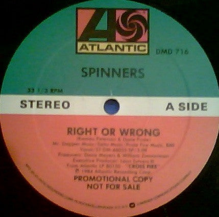 Spinners : Right Or Wrong (12", Maxi, Promo)