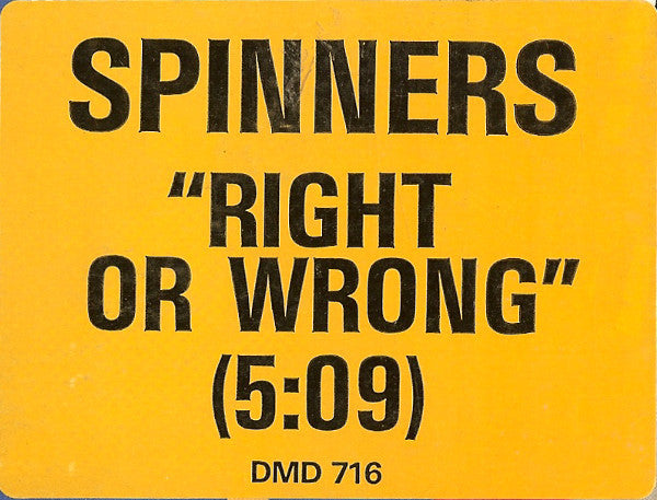 Spinners : Right Or Wrong (12", Maxi, Promo)