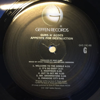 Guns N' Roses : Appetite For Destruction (LP, Album, RE, Uni)