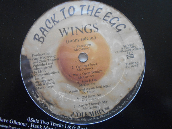 Wings (2) : Back To The Egg (LP, Album, RE, Ter)