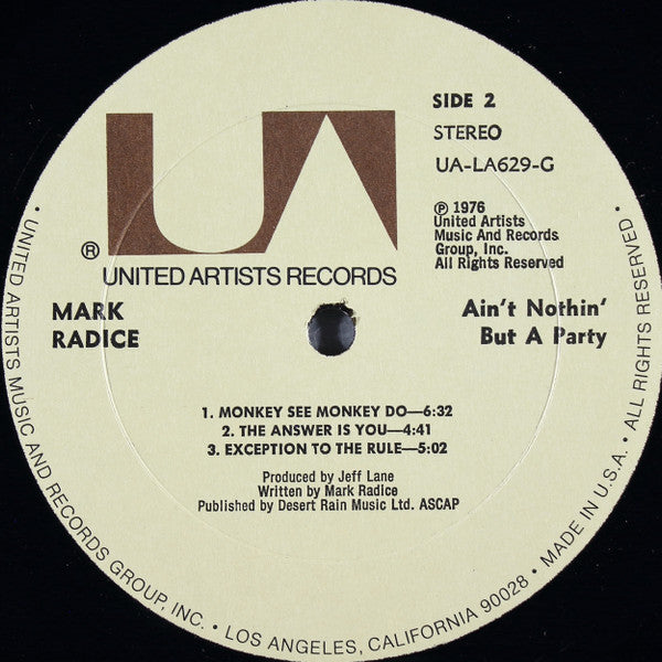 Mark Radice : Ain't Nothin' But A Party (LP, Album, All)