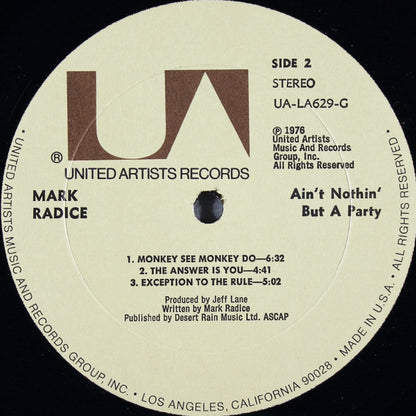 Mark Radice : Ain't Nothin' But A Party (LP, Album, All)