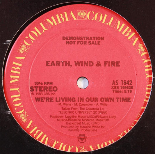 Earth, Wind & Fire : We're Living In Our Own Time (12", Promo)