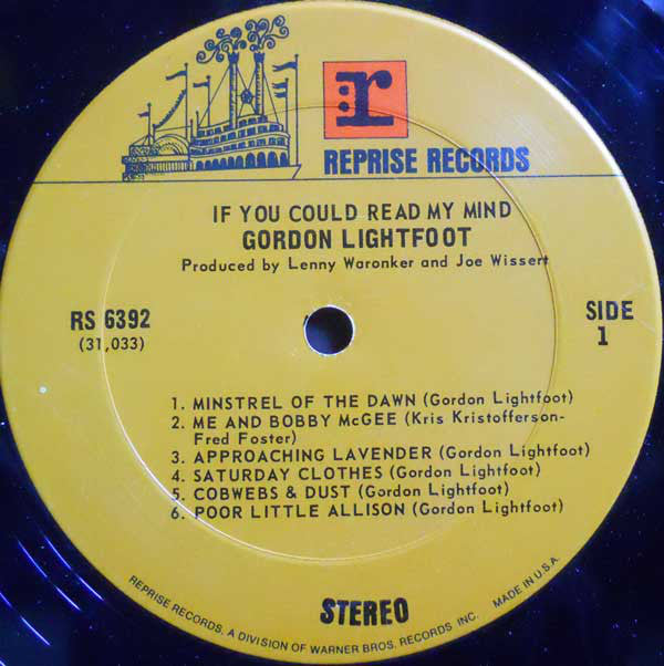 Gordon Lightfoot : If You Could Read My Mind (LP, Album, RE)
