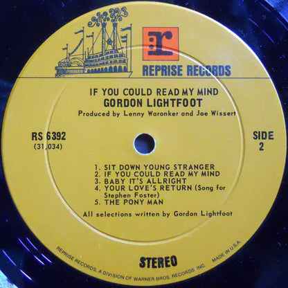 Gordon Lightfoot : If You Could Read My Mind (LP, Album, RE)