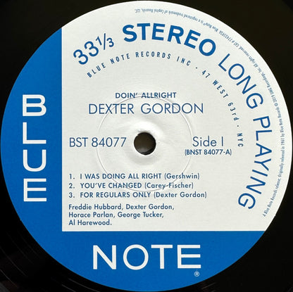 Dexter Gordon : Doin' Allright (LP, Album, RE, 180)