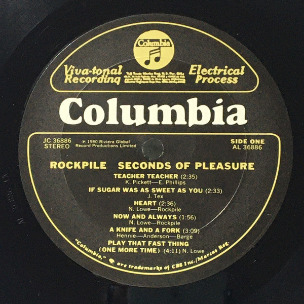 Rockpile : Seconds Of Pleasure (LP, Album, Gat)