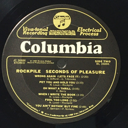 Rockpile : Seconds Of Pleasure (LP, Album, Gat)