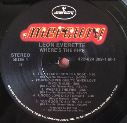 Leon Everette : Where's The Fire (LP, Album, All)