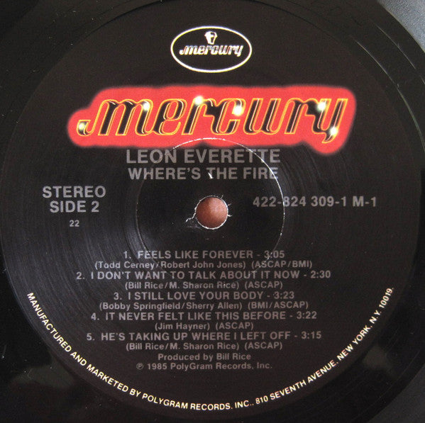 Leon Everette : Where's The Fire (LP, Album, All)