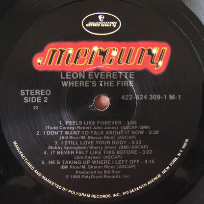 Leon Everette : Where's The Fire (LP, Album, All)