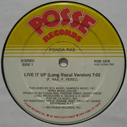 Fonda Rae : Live It Up (12")