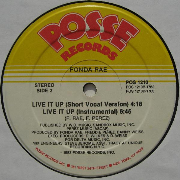 Fonda Rae : Live It Up (12")