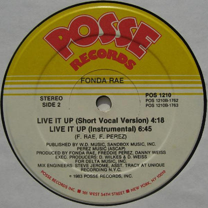 Fonda Rae : Live It Up (12")