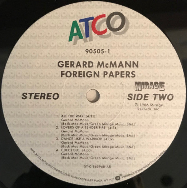 Gerard McMann : Foreign Papers (LP, Album, AR )